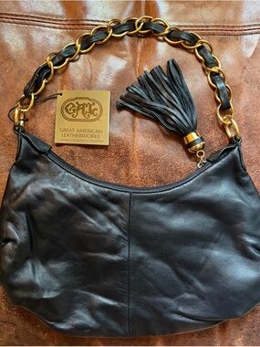 Great American Leatherworks GAC Black Genuine Leather Handbag
